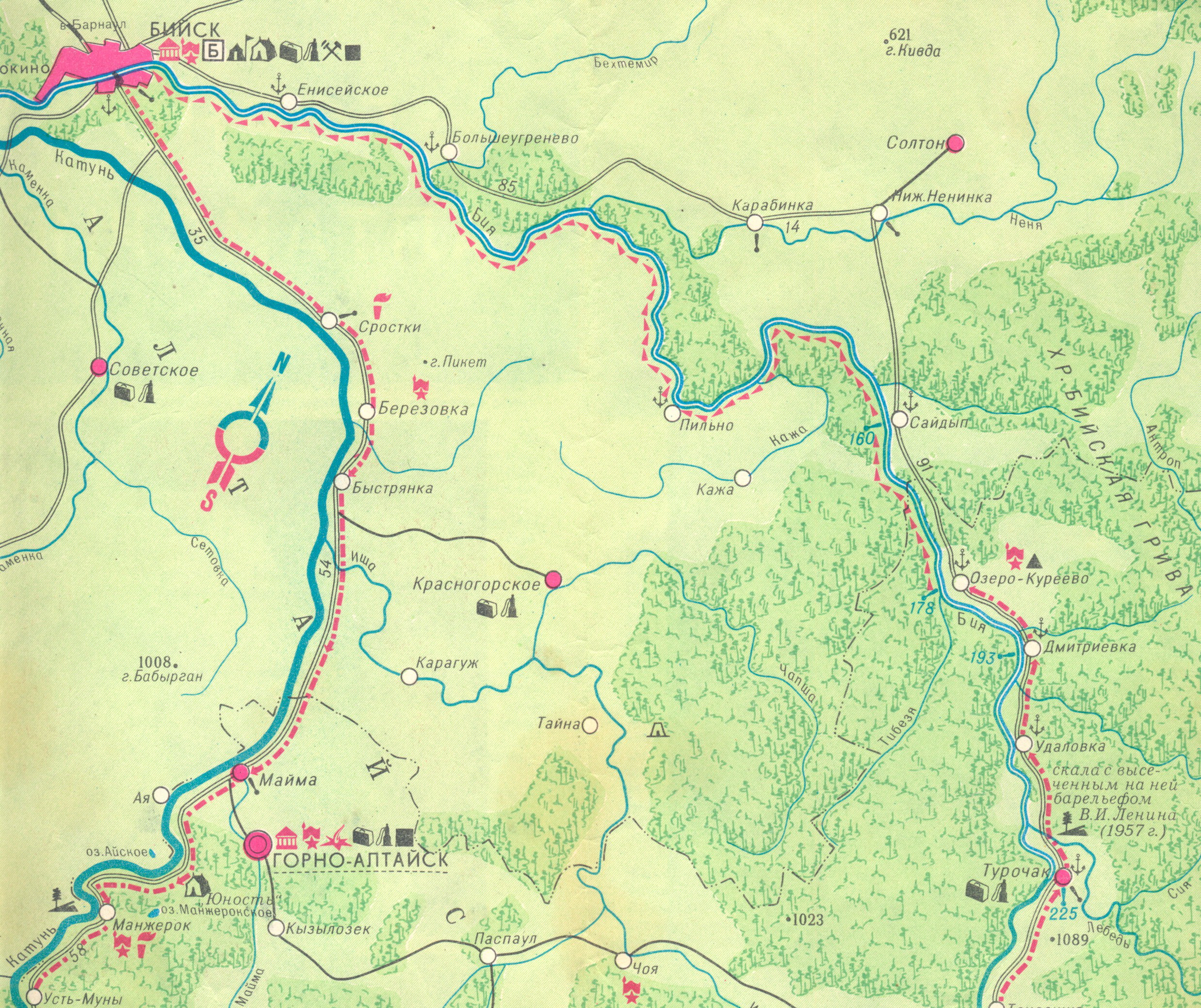 телецкое озеро карта